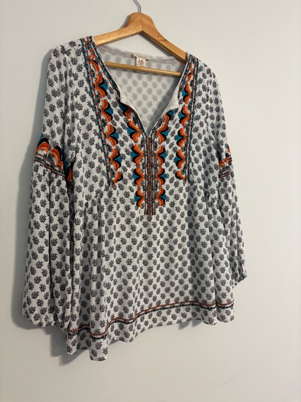Sundance Embroidered Boho Blouse Medium Flowy Lined Top - Picture 5 of 16